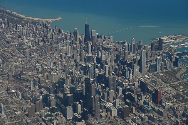 aerial view of Chicago