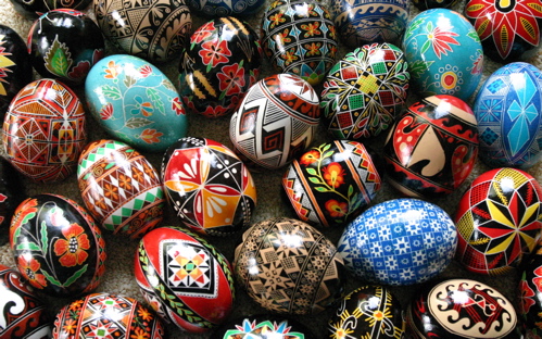 Easter Traditions Around the World include the decorative painting of eggs